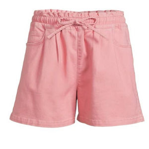 Time and true women's pink paper bag high waisted shorts size small 4/6